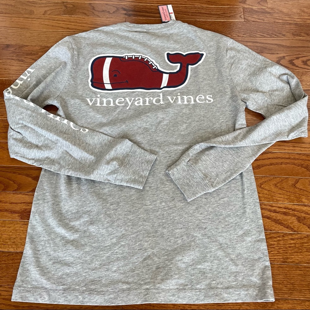 Vineyard Vines Long Sleeve Football T Shirt XS Grey